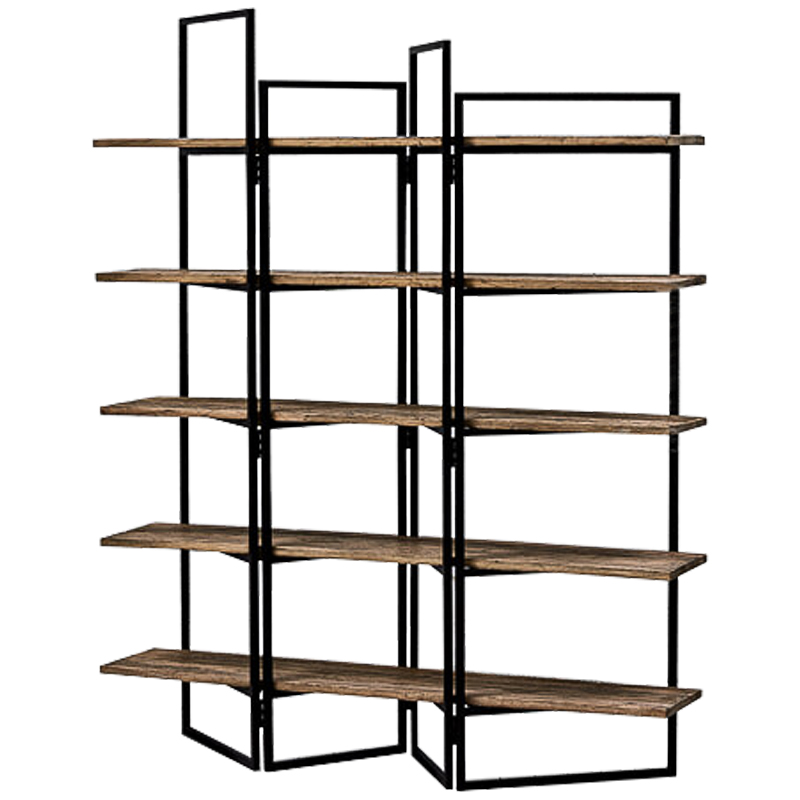 Стеллаж Luigi Loft Rack Черный Коричневый Стеллаж Luigi Loft Rack Черный Коричневый в Челябинске | Loft Concept