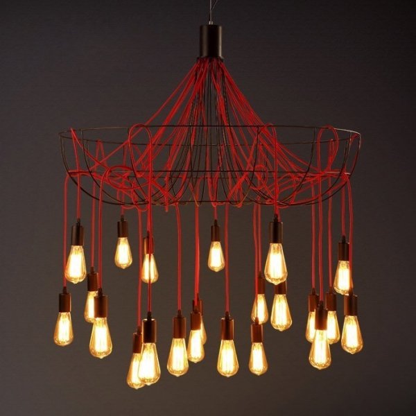 Люстра Blood Wire Chandelier Red 21 Красный Черный Люстра Blood Wire Chandelier Red 21 Красный Черный в Челябинске | Loft Concept