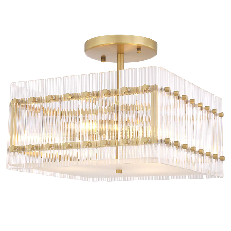Потолочный светильник Eichholtz Ceiling Lamp Ruby Square Прозрачное Стекло Латунь в Челябинске | Loft Concept 