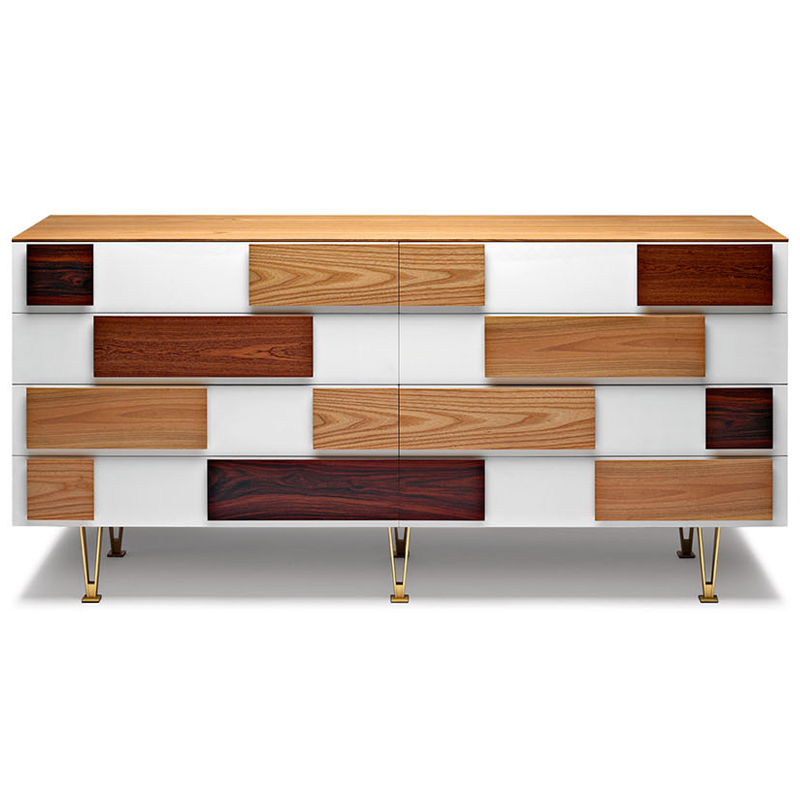 Дизайнерский широкий комод с ящиками Gio Ponti D.655.1 D.655.2 Chest of Drawers Белый Коричневый Древесина Латунь Дизайнерский широкий комод с ящиками Gio Ponti D.655.1 D.655.2 Chest of Drawers Белый Коричневый Древесина Латунь в Челябинске | Loft Concept