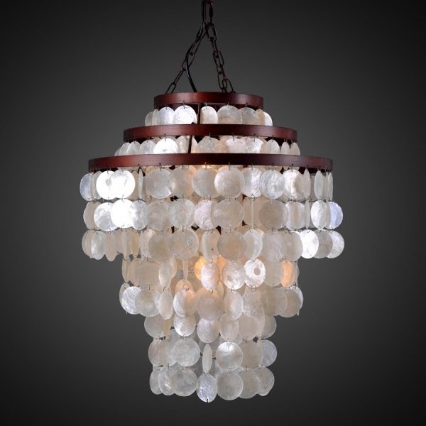 Люстра RH Capiz Three-Tier Chandelier Antic Iron Люстра RH Capiz Three-Tier Chandelier Antic Iron в Челябинске | Loft Concept