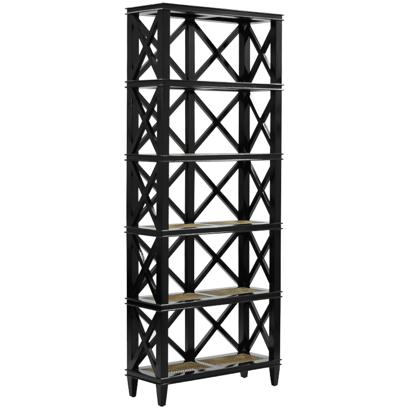 Стеллаж Jacqueline Wicker Shelves Черный Бежевый Стеллаж Jacqueline Wicker Shelves Черный Бежевый в Челябинске | Loft Concept