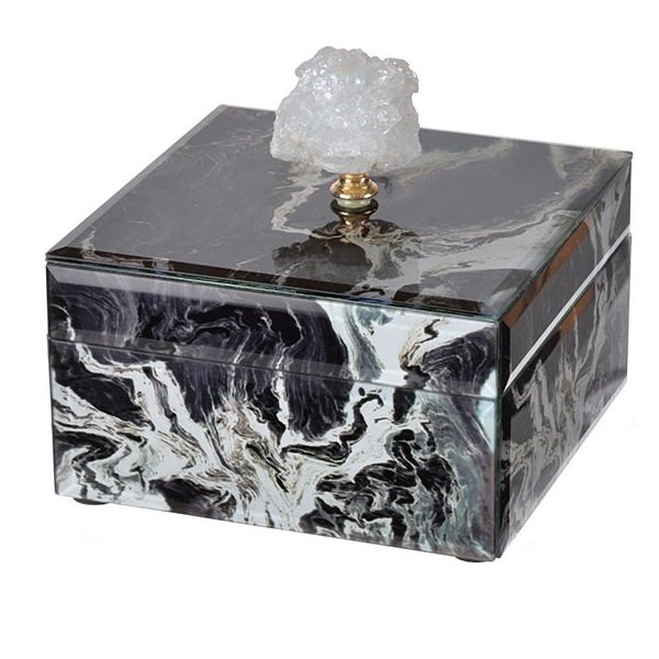 Шкатулка Gray Marble горный хрусталь S Серый Шкатулка Gray Marble горный хрусталь S Серый в Челябинске | Loft Concept