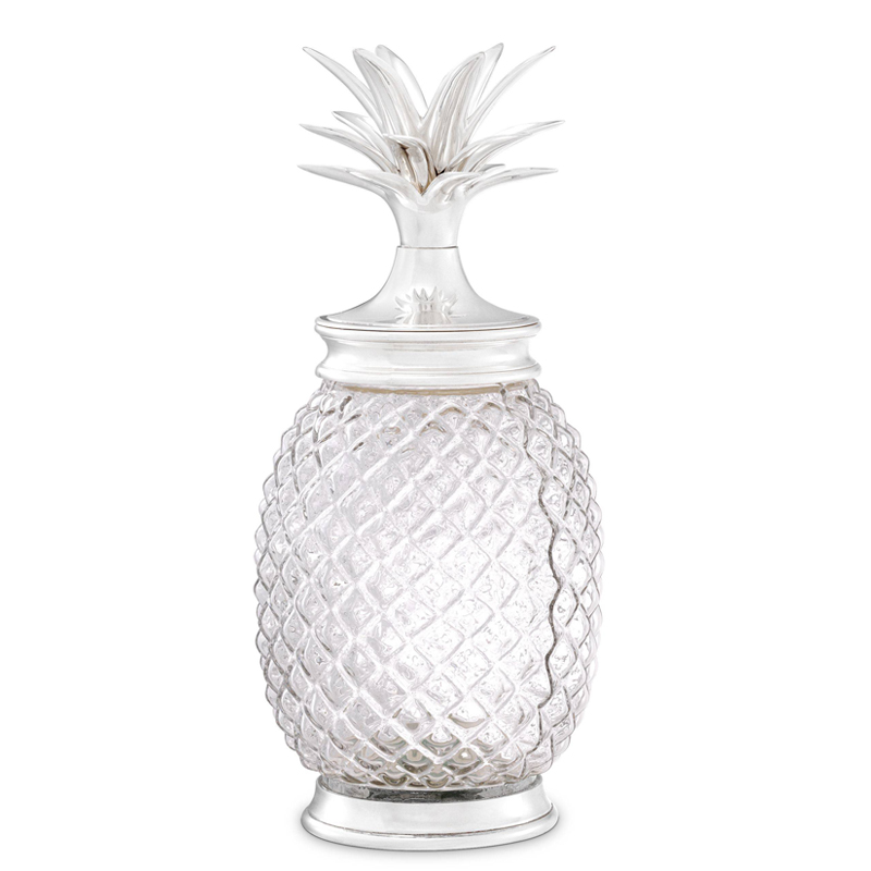 Ваза с крышкой Eichholtz Jar Hayworth silver Серебряный Прозрачный Ваза с крышкой Eichholtz Jar Hayworth silver Серебряный Прозрачный в Челябинске | Loft Concept