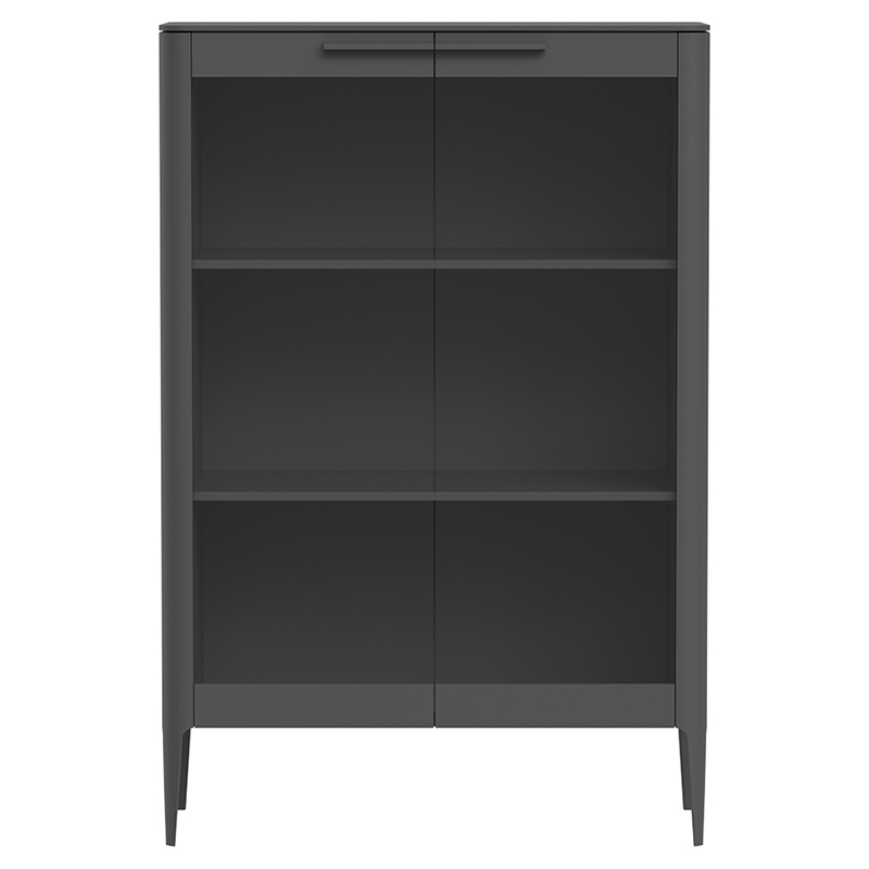 Витрина темно-серая с 2-мя стеклянными дверцами и 3-мя полками Type  Серый в Челябинске | Loft Concept 