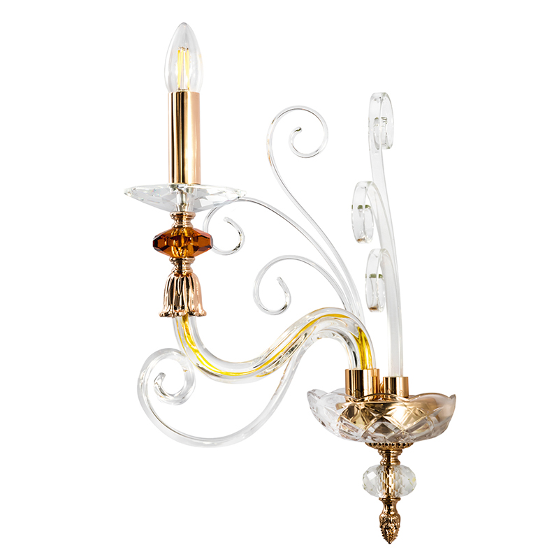 Бра с изогнутыми прозрачными элементами из стекла Twisted Glass Candles Золотой Прозрачное Стекло Бра с изогнутыми прозрачными элементами из стекла Twisted Glass Candles Золотой Прозрачное Стекло в Челябинске | Loft Concept