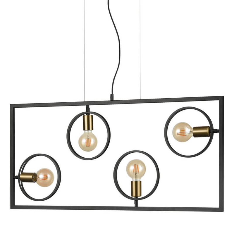 Люстра Loft Rings Ligh 4 Черный Золотой Люстра Loft Rings Ligh 4 Черный Золотой в Челябинске | Loft Concept