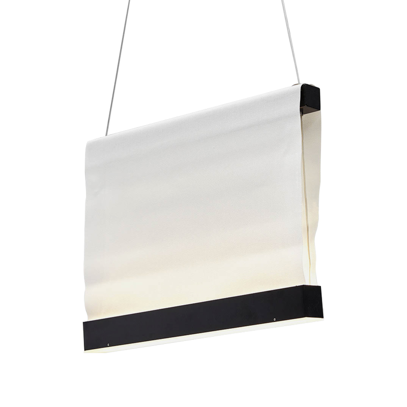 Дизайнерский подвесной светильник из текстиля CANVAS HANGING LAMP 30 Белый Черный Дизайнерский подвесной светильник из текстиля CANVAS HANGING LAMP 30 Белый Черный в Челябинске | Loft Concept