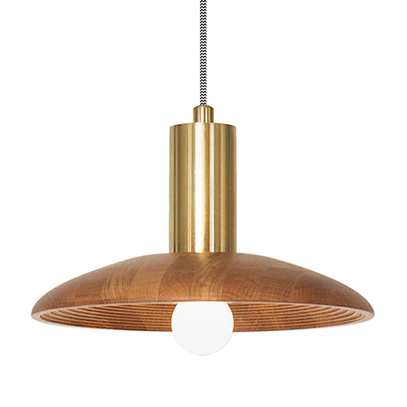 Подвесной светильник WOOD Hanging Lamp Коричневый Древесина Латунь Подвесной светильник WOOD Hanging Lamp Коричневый Древесина Латунь в Челябинске | Loft Concept