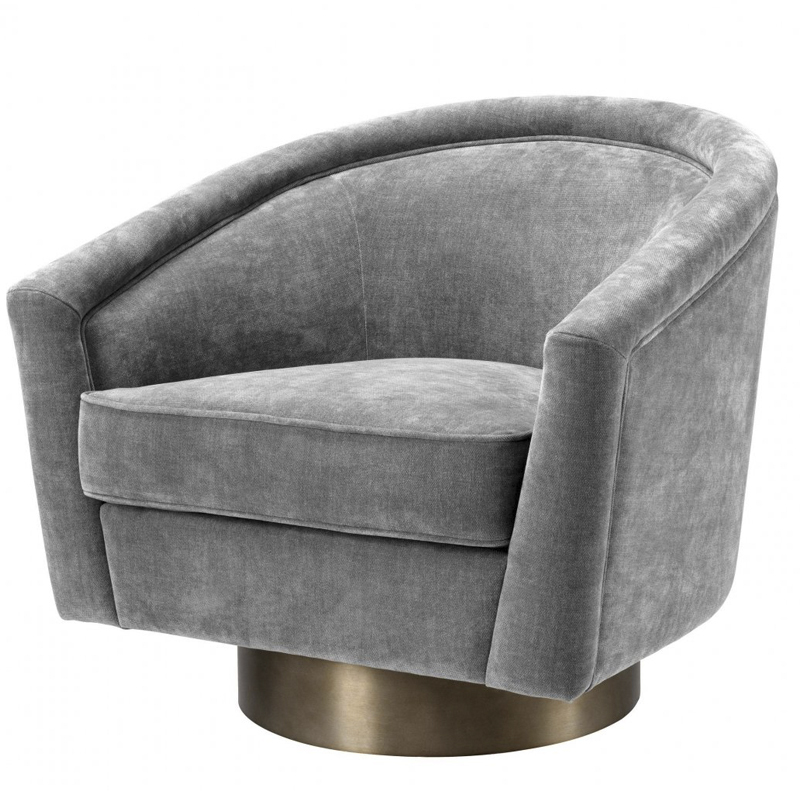 Кресло Eichholtz Swivel Chair Catene Grey Серый матовое золото Кресло Eichholtz Swivel Chair Catene Grey Серый матовое золото в Челябинске | Loft Concept
