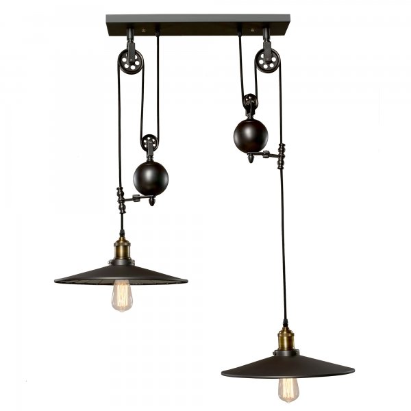 Люстра Loft Cone Pendant Balance Line 2 Винтажный черный Люстра Loft Cone Pendant Balance Line 2 Винтажный черный в Челябинске | Loft Concept