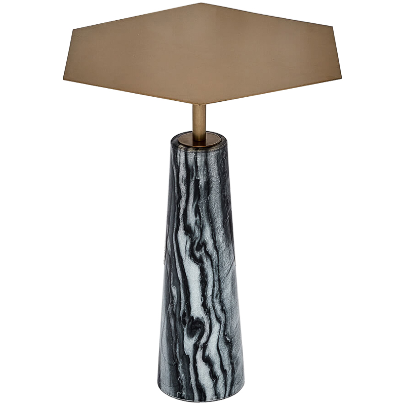 Приставной стол Chrysa Side Table Черно-белый Золотой Приставной стол Chrysa Side Table Черно-белый Золотой в Челябинске | Loft Concept