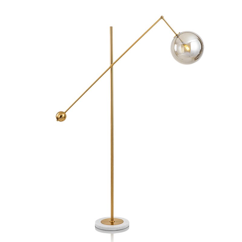 Торшер Bolle floor lamp Золотой Белый Дымчатый (Smoke) Торшер Bolle floor lamp Золотой Белый Дымчатый (Smoke) в Челябинске | Loft Concept
