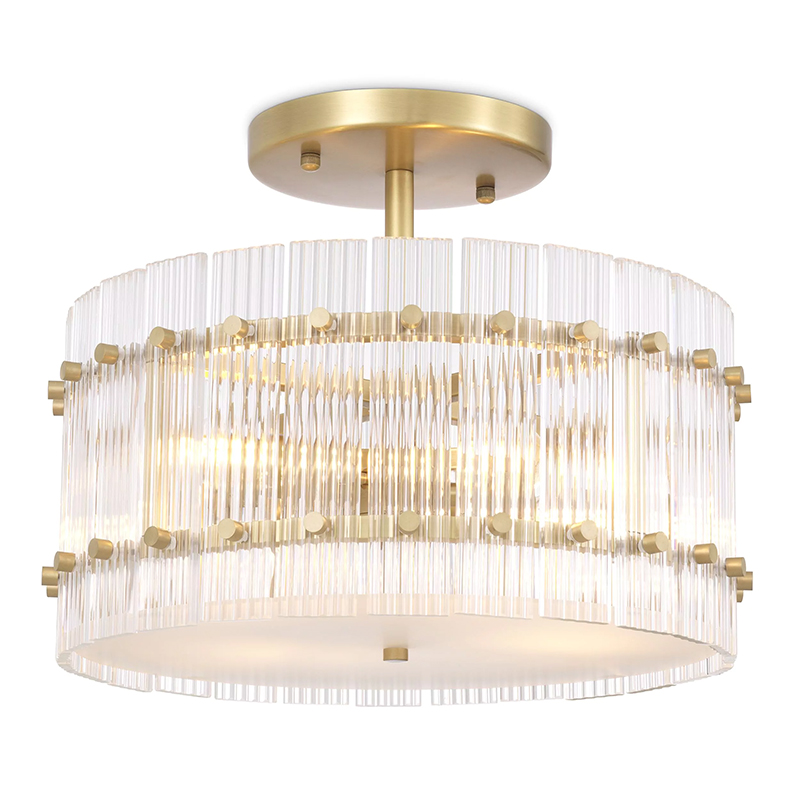Потолочный светильник Eichholtz Ceiling Lamp Ruby Round Brass Латунь Прозрачное Стекло Потолочный светильник Eichholtz Ceiling Lamp Ruby Round Brass Латунь Прозрачное Стекло в Челябинске | Loft Concept