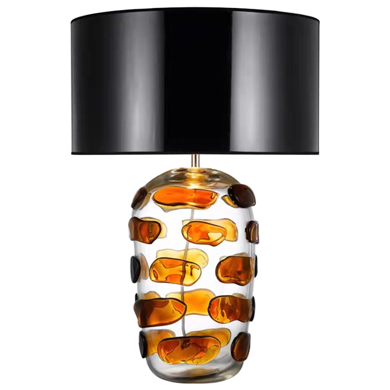 Настольная лампа Amber Spots Table Lamp Янтарный Прозрачное Стекло Черный в Челябинске | Loft Concept 
