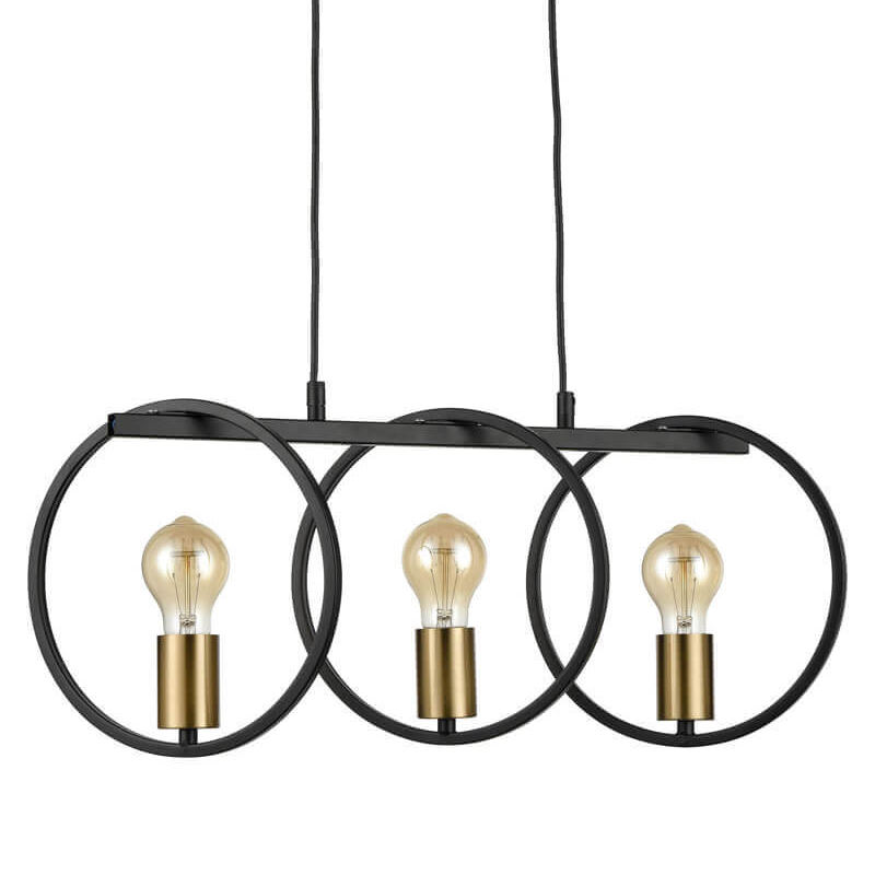 Люстра Loft Rings Ligh 3 Черный Золотой Люстра Loft Rings Ligh 3 Черный Золотой в Челябинске | Loft Concept
