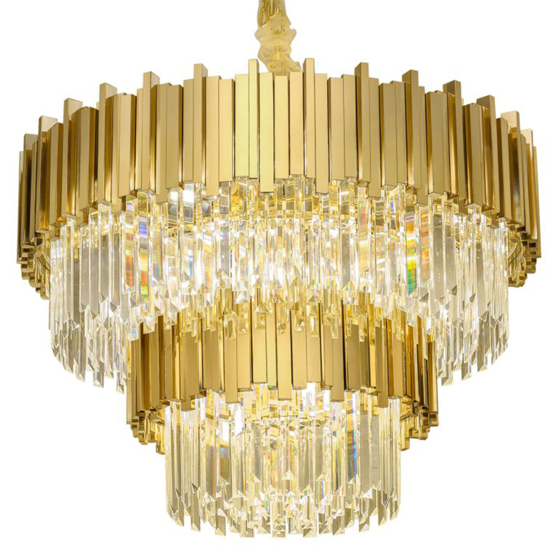 Круглая многоярусная люстра Luxxu Modern Cascade Chandelier Gold Metal Glass 80 Прозрачное Стекло Золотой Круглая многоярусная люстра Luxxu Modern Cascade Chandelier Gold Metal Glass 80 Прозрачное Стекло Золотой в Челябинске | Loft Concept
