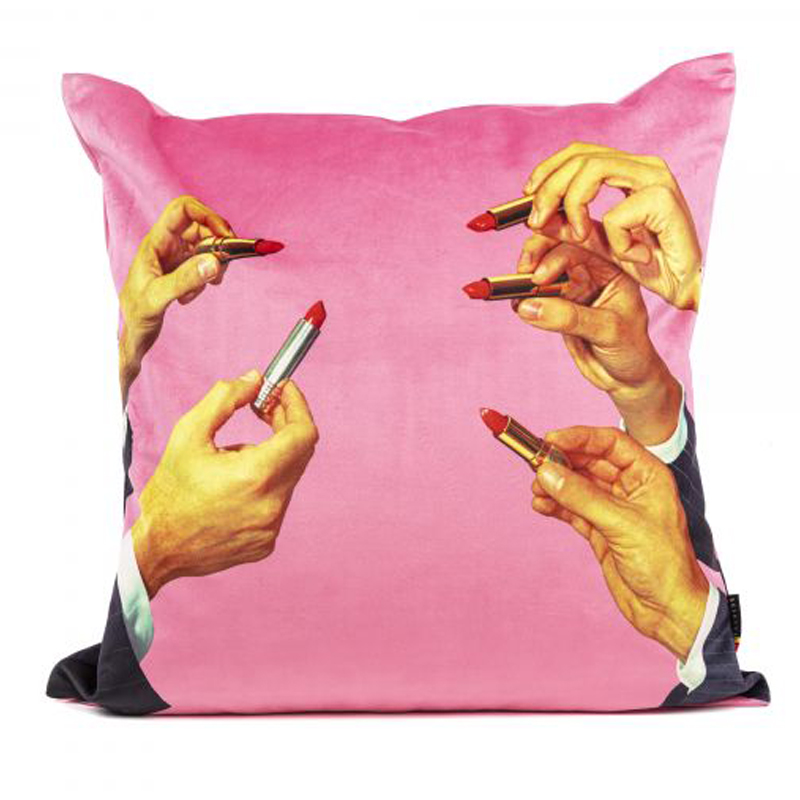 Подушка Seletti Cushion Pink Lipstick Розовый Мульти Подушка Seletti Cushion Pink Lipstick Розовый Мульти в Челябинске | Loft Concept