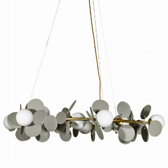 Люстра MATISSE Chandelier circle Gray диаметр 105 Серый Золотой Белый Люстра MATISSE Chandelier circle Gray диаметр 105 Серый Золотой Белый в Челябинске | Loft Concept