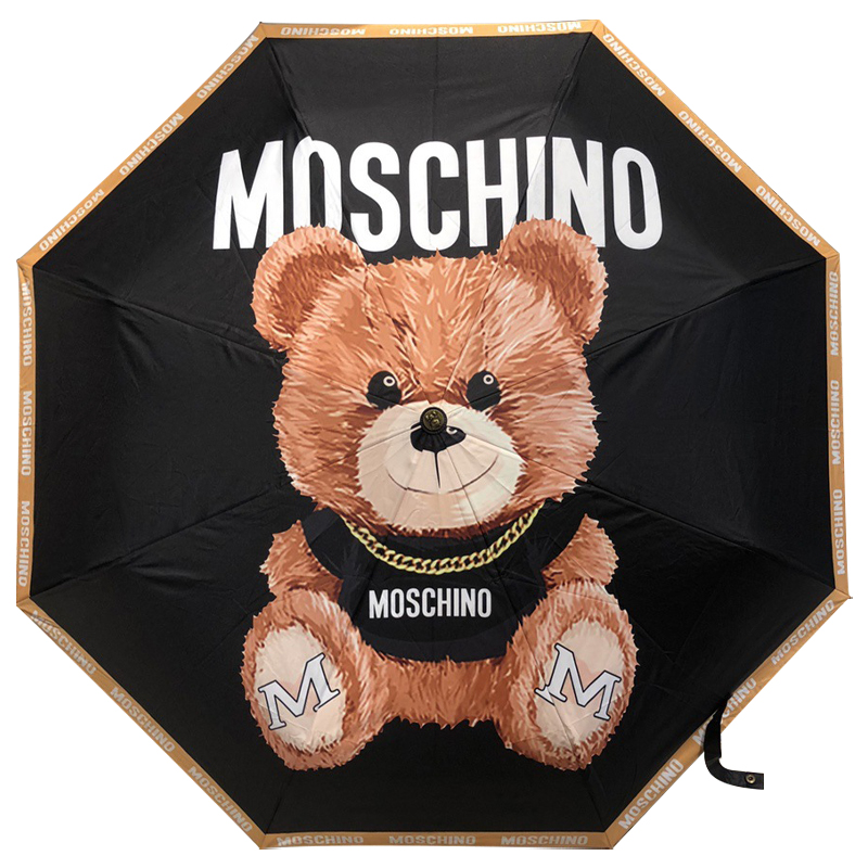 Зонт раскладной MOSCHINO дизайн 005 Черный цвет Черный Коричневый Зонт раскладной MOSCHINO дизайн 005 Черный цвет Черный Коричневый в Челябинске | Loft Concept