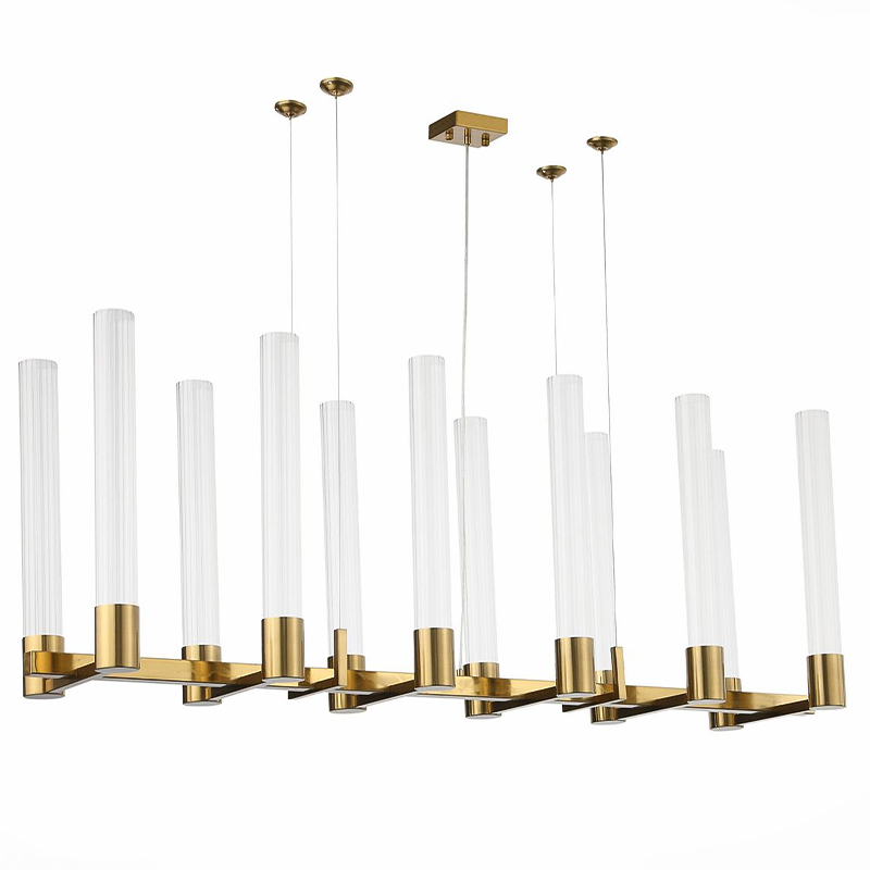 Люстра Jenae Glass Tubes Chandelier Латунь Прозрачный Люстра Jenae Glass Tubes Chandelier Латунь Прозрачный в Челябинске | Loft Concept