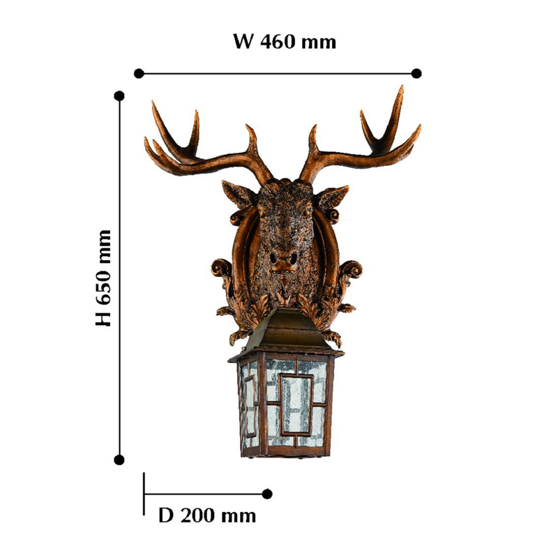 Коричневый уличный светильник с головой лося ANIMAL LANTERN Коричневый уличный светильник с головой лося ANIMAL LANTERN в Челябинске