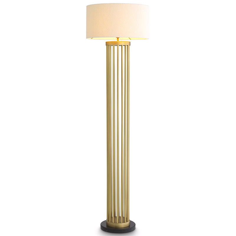 Торшер Eichholtz Floor Lamp Condo Brass Латунь Белый Торшер Eichholtz Floor Lamp Condo Brass Латунь Белый в Челябинске | Loft Concept