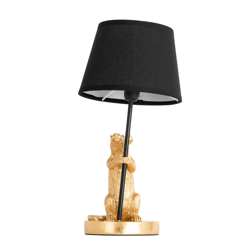 Настольная лампа Gold Mouse holding a black lamp Золотой Черный Настольная лампа Gold Mouse holding a black lamp Золотой Черный в Челябинске | Loft Concept