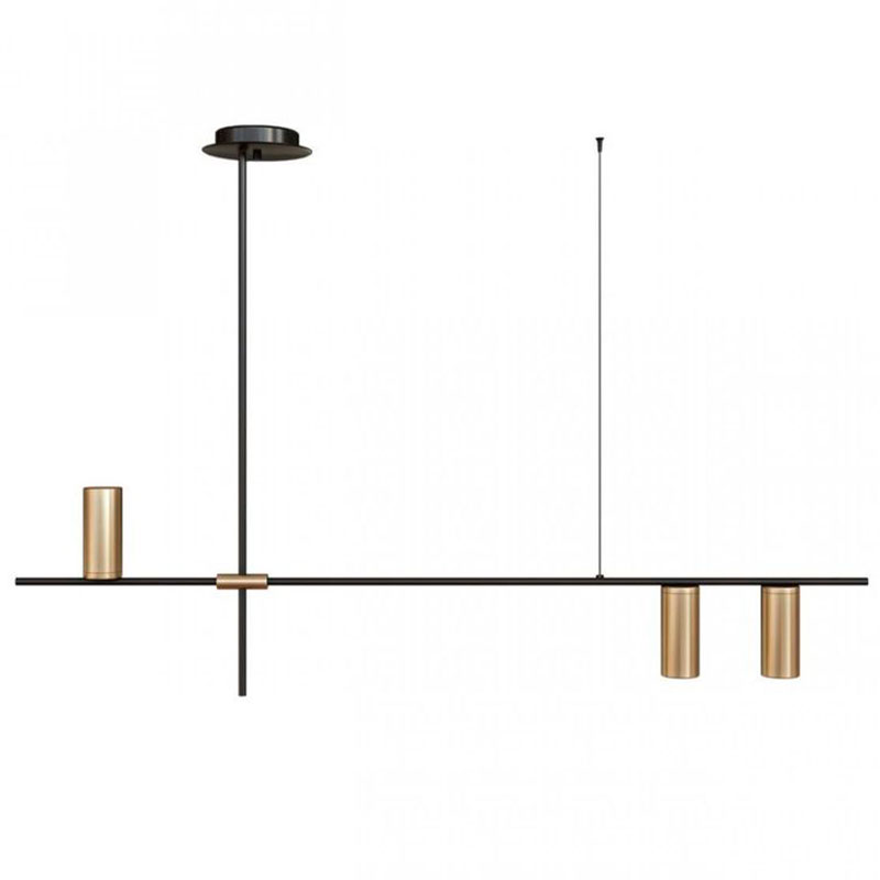Подвесной светильник TRIBES LINEAR PENDANT 3 плафона Золотой Черный Подвесной светильник TRIBES LINEAR PENDANT 3 плафона Золотой Черный в Челябинске | Loft Concept