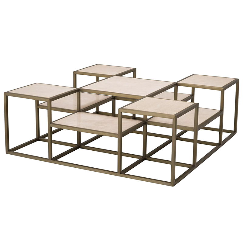 Кофейный стол Eichholtz Coffee Table Smythson Песочный Латунь Кофейный стол Eichholtz Coffee Table Smythson Песочный Латунь в Челябинске | Loft Concept