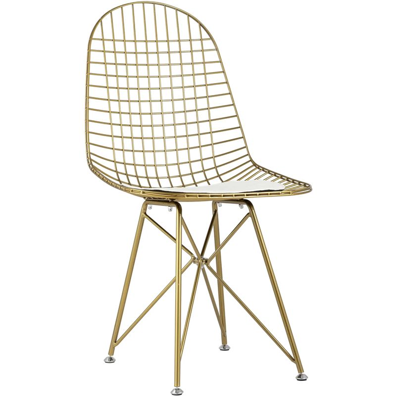 Стул Bertoia S Chair Золотой Металл Золотой Белый Стул Bertoia S Chair Золотой Металл Золотой Белый в Челябинске | Loft Concept