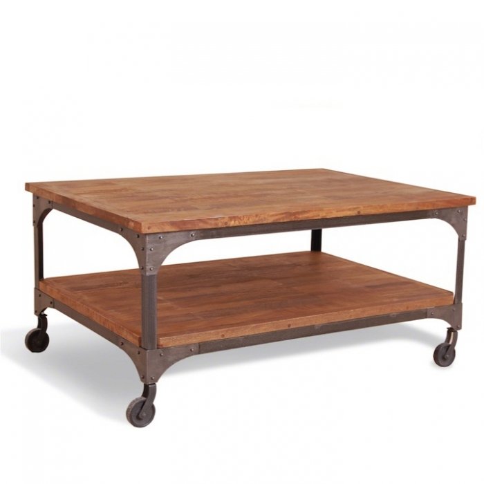 Журнальный стол Industrial Metal Rust Coffee Table on Wheels  в Челябинске | Loft Concept 