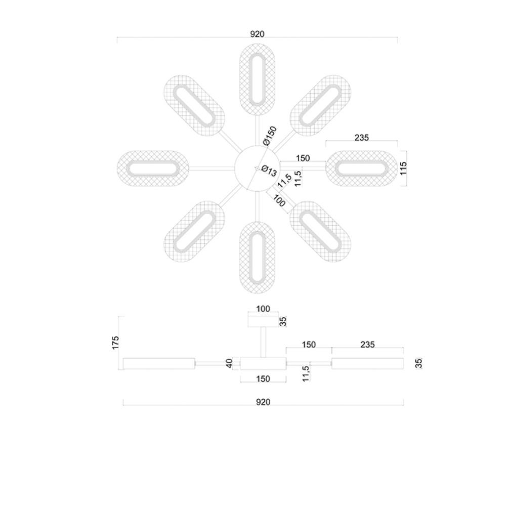 Потолочная люстра Sun Oval Потолочная люстра Sun Oval в Челябинске