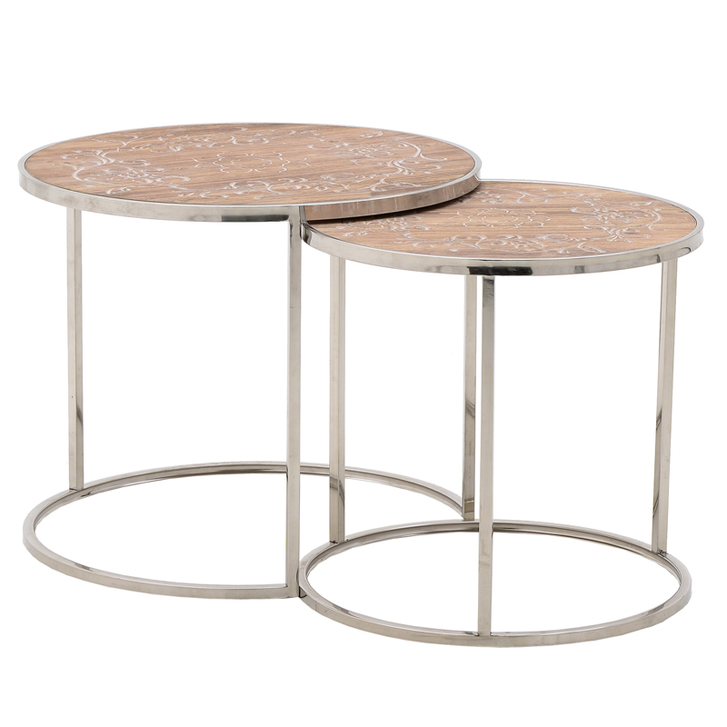 Комплект приставных столов Macaria Table Серебряный Древесина Комплект приставных столов Macaria Table Серебряный Древесина в Челябинске | Loft Concept