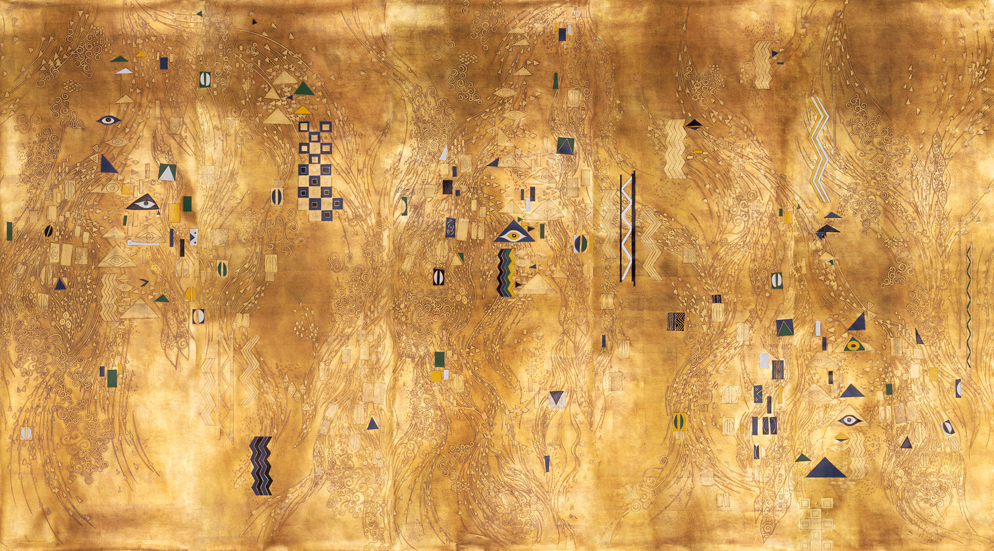 Обои ручная роспись Klimt Polished Gold bas relief gilded paper Обои ручная роспись Klimt Polished Gold bas relief gilded paper - постер Loft-Concept в Челябинске