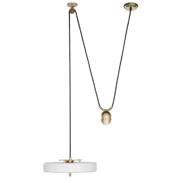 Светильник белый BERT FRANK REVOLVE RISE FALL PENDANT Золотой Белый Светильник белый BERT FRANK REVOLVE RISE FALL PENDANT Золотой Белый в Челябинске | Loft Concept