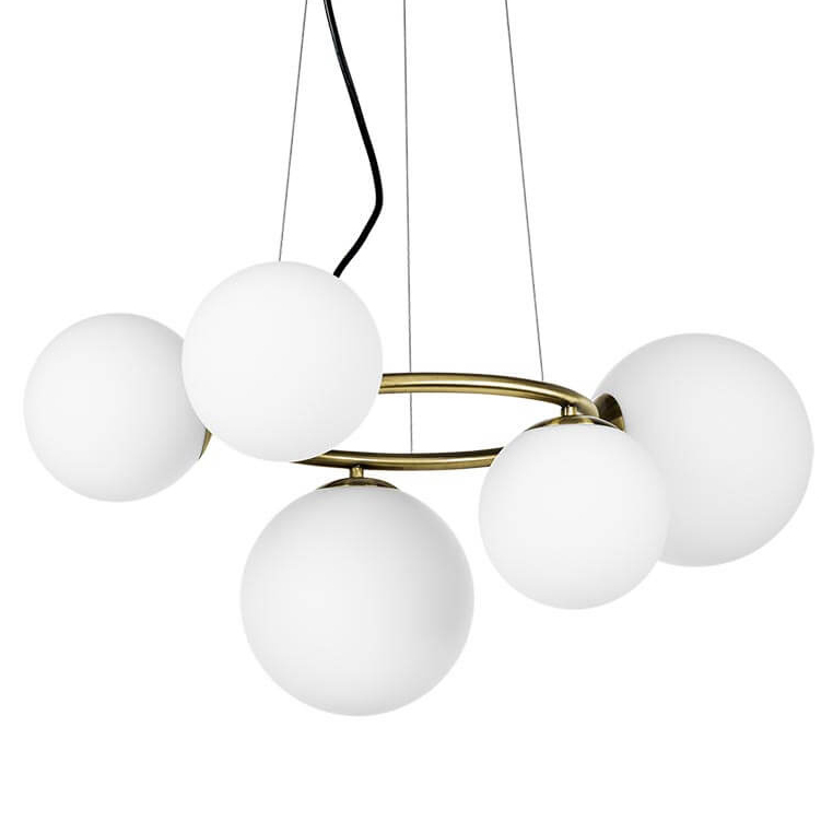 Люстра Bubbles on Ring Chandelier Белый Латунь Люстра Bubbles on Ring Chandelier Белый Латунь в Челябинске | Loft Concept