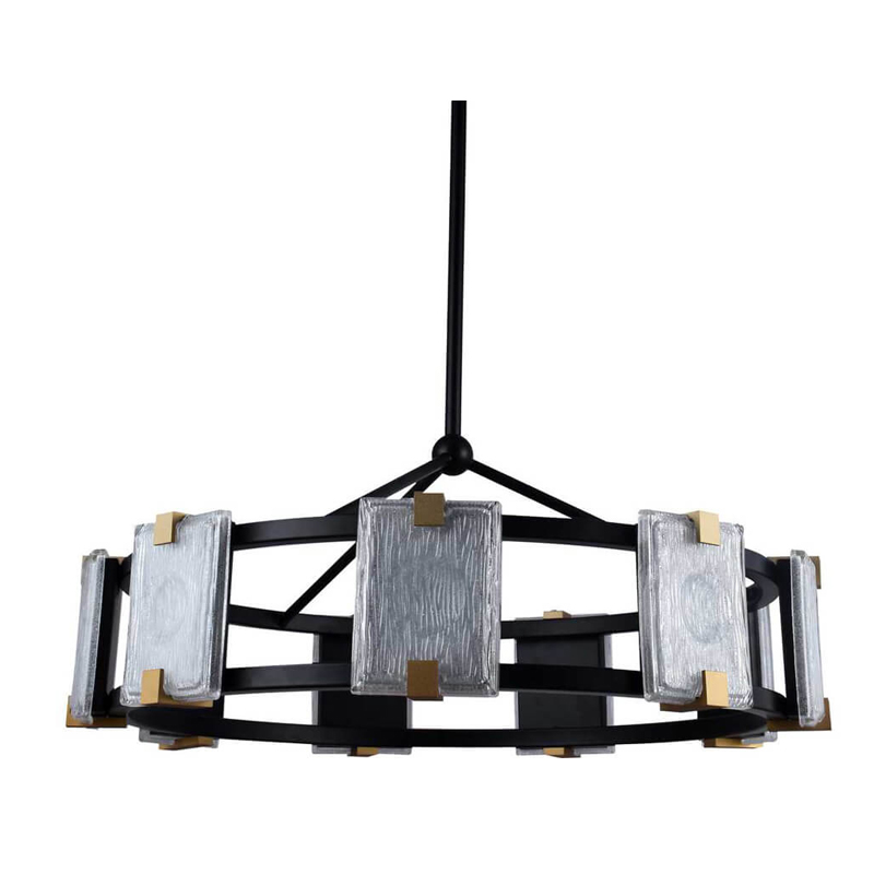 Люстра Rectangular Glass Plafon D68 Черный матовый Прозрачное Стекло матовое золото Люстра Rectangular Glass Plafon D68 Черный матовый Прозрачное Стекло матовое золото в Челябинске | Loft Concept