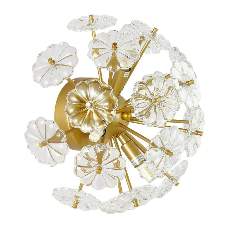 Бра Glass Flowers Sputnik Wall Lamp матовое золото Прозрачное Стекло Бра Glass Flowers Sputnik Wall Lamp матовое золото Прозрачное Стекло в Челябинске | Loft Concept