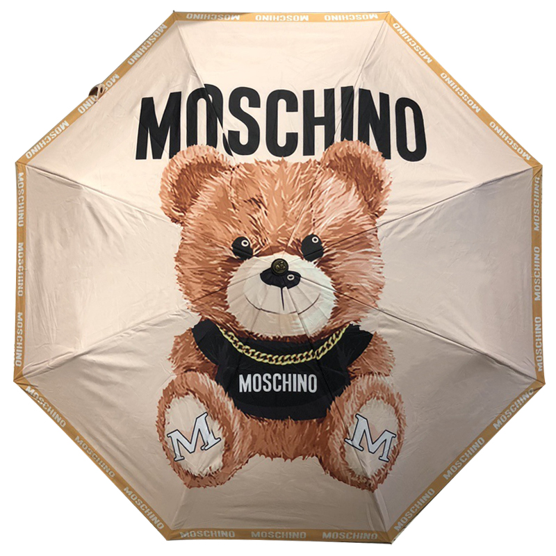 Зонт раскладной MOSCHINO дизайн 006 Бежевый цвет Коричневый Бежевый Зонт раскладной MOSCHINO дизайн 006 Бежевый цвет Коричневый Бежевый в Челябинске | Loft Concept