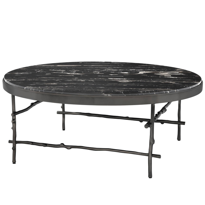 Кофейный стол Eichholtz Coffee Table Tomasso round Черный Мрамор Nero Темная бронза Кофейный стол Eichholtz Coffee Table Tomasso round Черный Мрамор Nero Темная бронза в Челябинске | Loft Concept