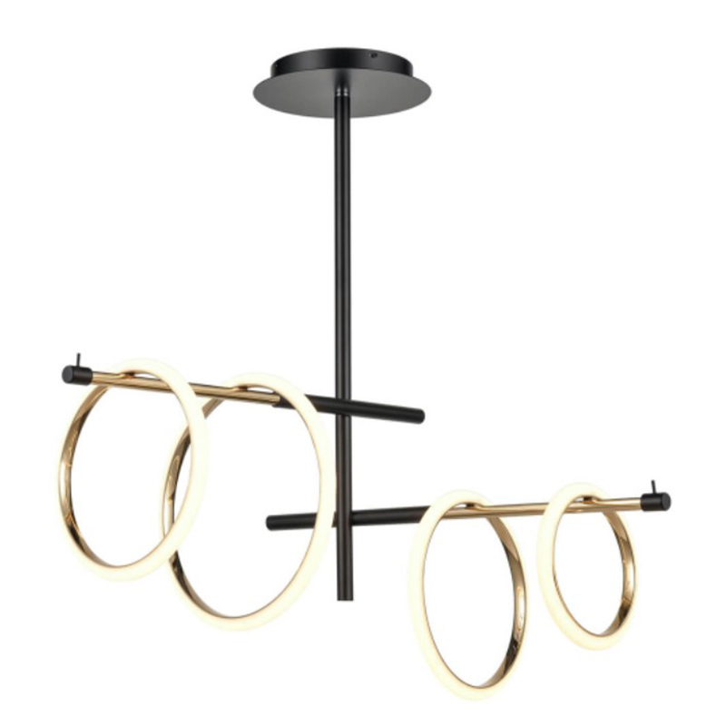 Люстра Jessenia Rings Chandelier 4 Черный Золотой Люстра Jessenia Rings Chandelier 4 Черный Золотой в Челябинске | Loft Concept