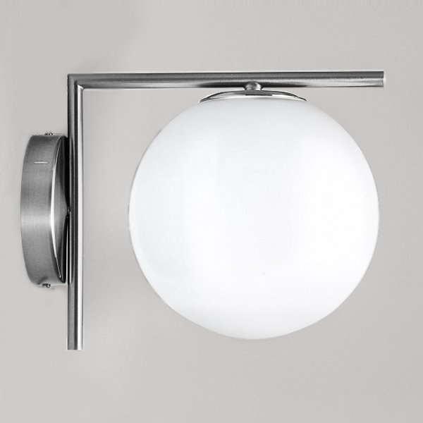 Бра IC Lighting Flos white ball IC C/W Chrome Белый Хром Бра IC Lighting Flos white ball IC C/W Chrome Белый Хром в Челябинске | Loft Concept