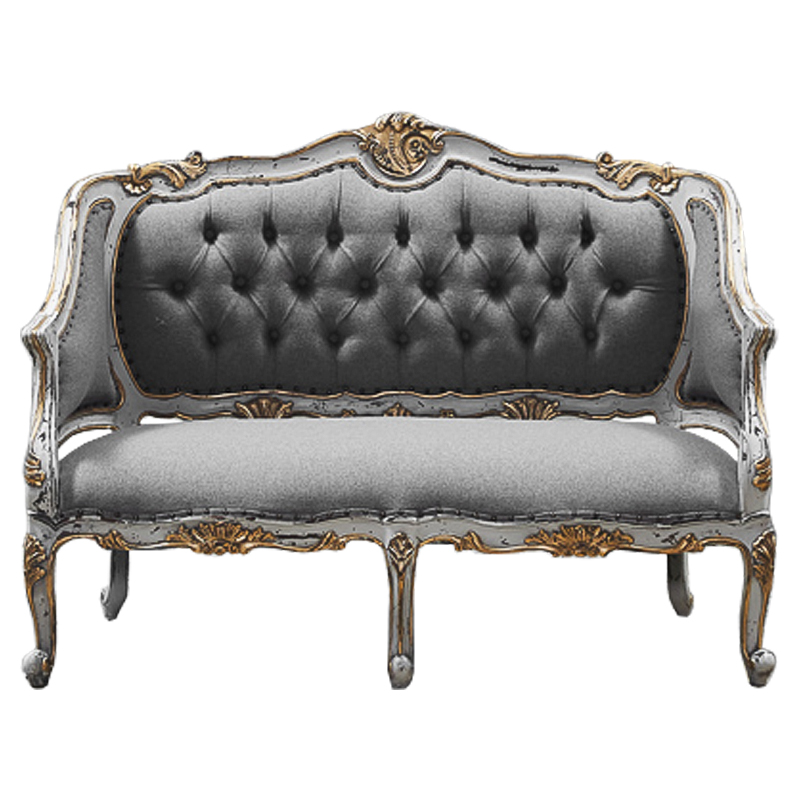 Диван Maria Antoinette Softness Capitone Серый Белый винтажная патина Диван Maria Antoinette Softness Capitone Серый Белый винтажная патина в Челябинске | Loft Concept
