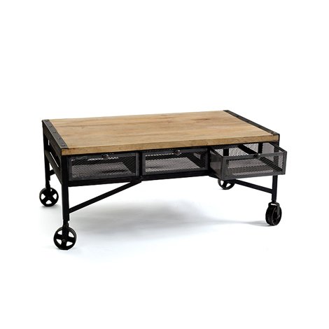Стол Industrial Metal Three Drawers Cabinet Черный Стол Industrial Metal Three Drawers Cabinet Черный в Челябинске | Loft Concept