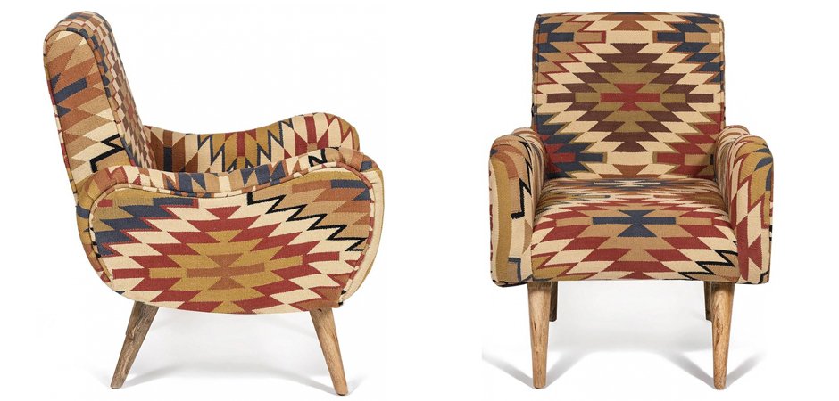 Кресло KELIM Pattern Brown Chair I Кресло KELIM Pattern Brown Chair I - Loft-Concept в Челябинске