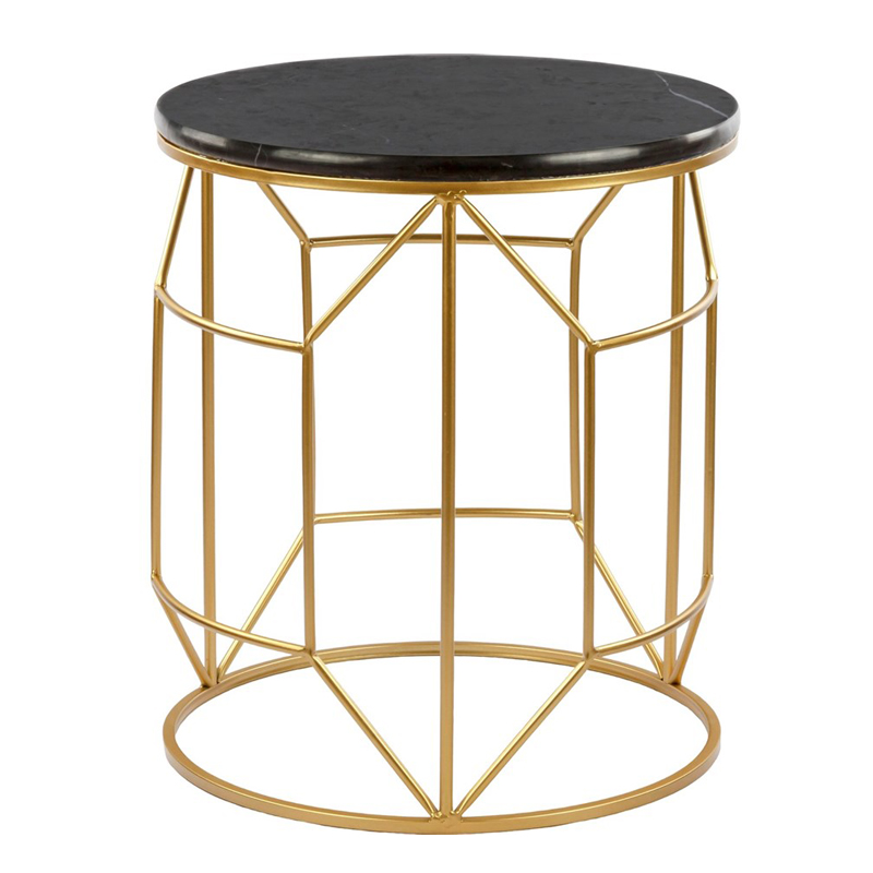 Приставной столик Decorative Table чёрный мрамор Золотой Черный Мрамор Nero Приставной столик Decorative Table чёрный мрамор Золотой Черный Мрамор Nero в Челябинске | Loft Concept