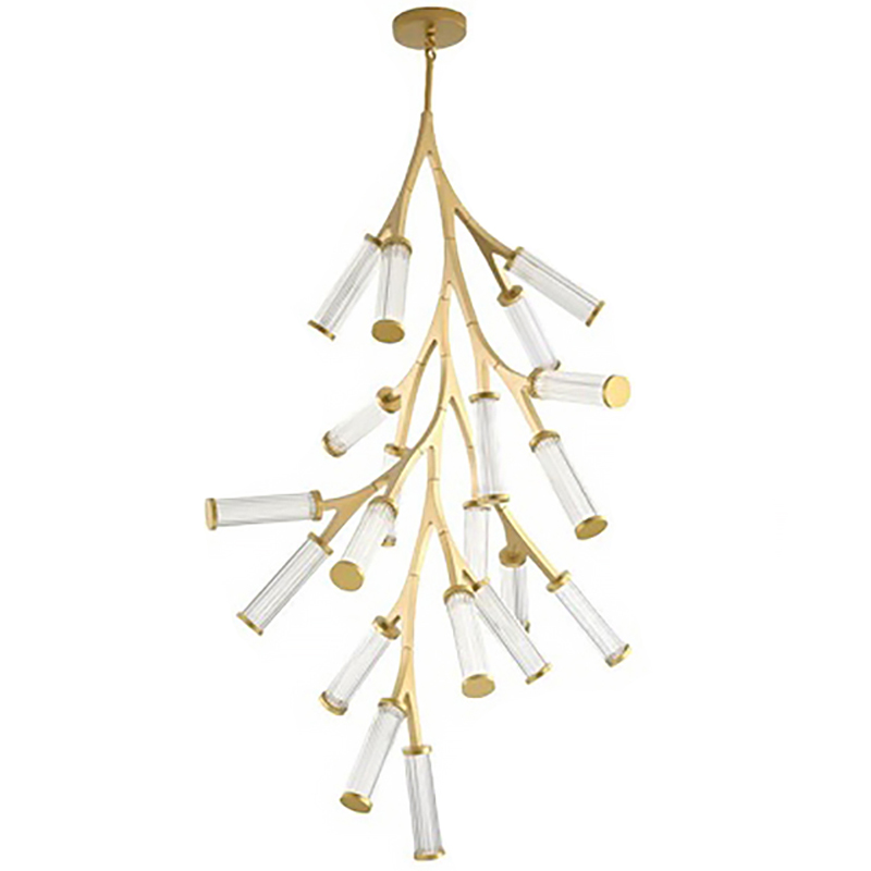 Люстра Cylinder Branches Chandelier Gold Vertical 20 Золотой Прозрачный Люстра Cylinder Branches Chandelier Gold Vertical 20 Золотой Прозрачный в Челябинске | Loft Concept