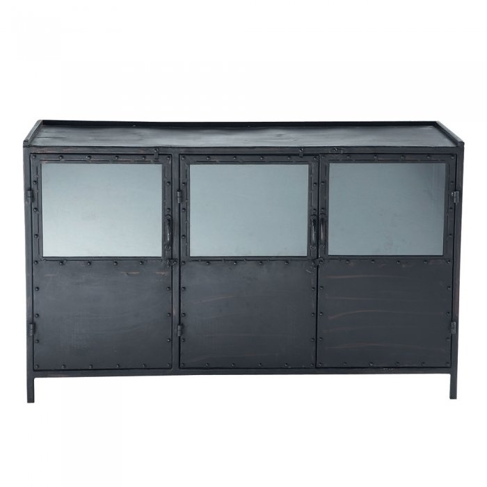 Буфет в стиле Лофт черный Industrial Vitre Big Buffet Черный Буфет в стиле Лофт черный Industrial Vitre Big Buffet Черный в Челябинске | Loft Concept