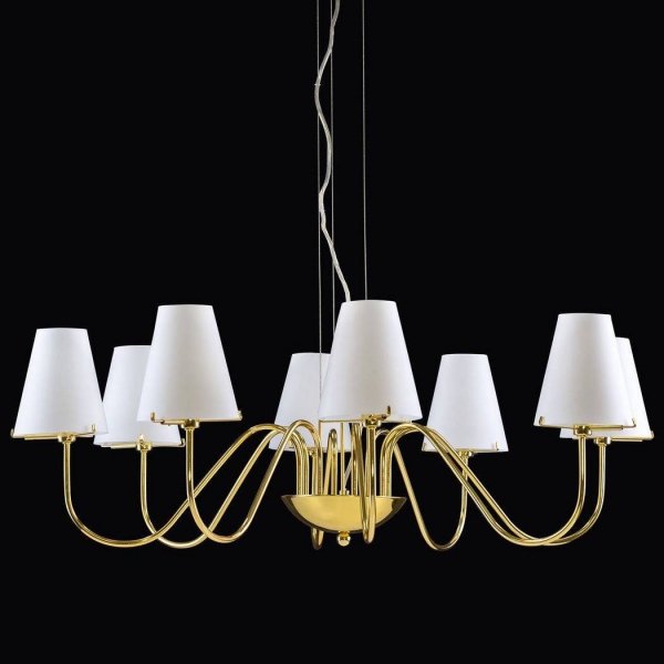 Люстра Imperial Chandelier 8 Глянцевое золото Белый Люстра Imperial Chandelier 8 Глянцевое золото Белый в Челябинске | Loft Concept